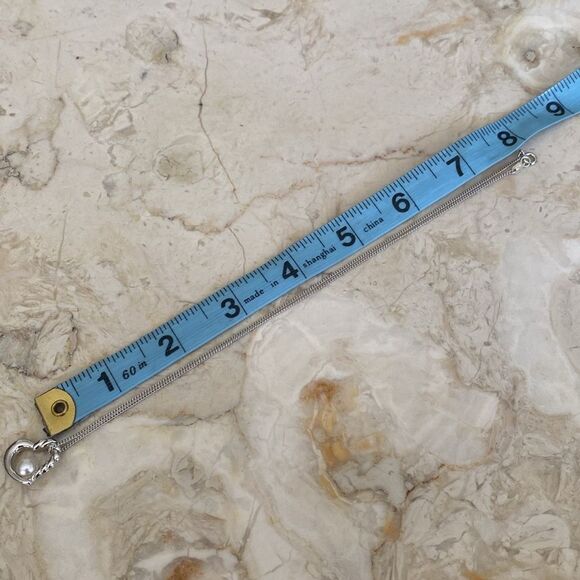 Tasaki Japanese Akoya Pearl 6.8mm 925 Sterling Silver Open Heart Necklace - Picture 11 of 12